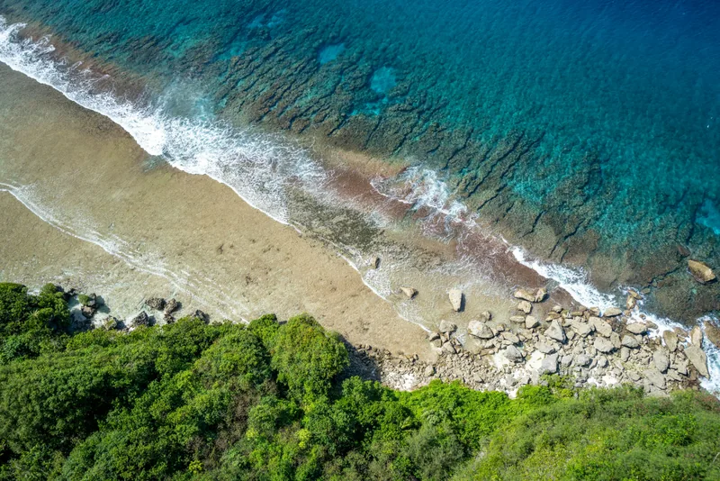 Reef and tropical shoreline in Tamuning, Guam